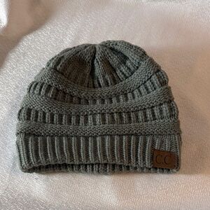 C.C Charcoal Ribbed Knit Beanie